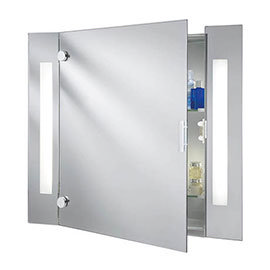 Searchlight Illuminated Bathroom Mirror Cabinet with Shaver Socket - 6560 Medium Image