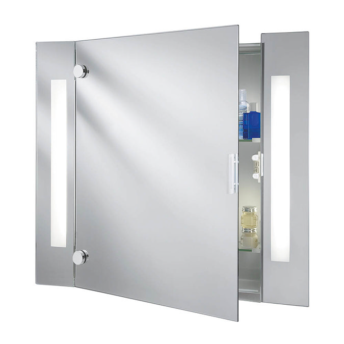 Searchlight Illuminated Bathroom Mirror Cabinet with Shaver Socket - 6560 Large Image