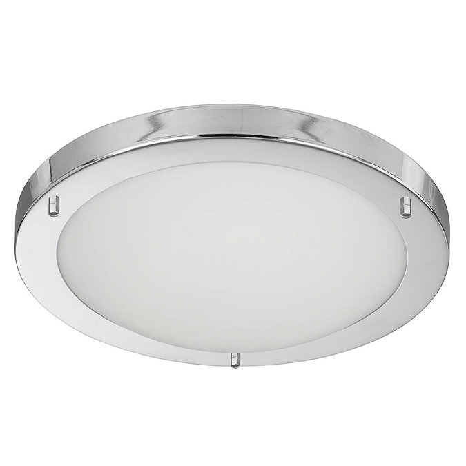 Searchlight IP44 Chrome Flush Fitting with Opal Glass Diffuser - 10633CC Large Image