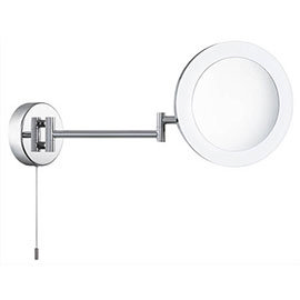 Searchlight IP44 Chrome Illuminated Adjustable Bathroom Mirror - 1456CC Medium Image