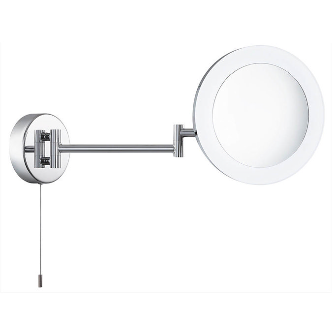 Searchlight IP44 Chrome Illuminated Adjustable Bathroom Mirror - 1456CC Large Image