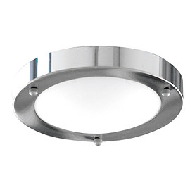 Searchlight IP44 Satin Silver Flush Fitting with Opal Glass Diffuser - 1131-31CC Large Image