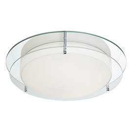 Searchlight LED Chrome Flush Fitting with Mirror Backplate & Opal Glass - 8803-36CC Medium Image