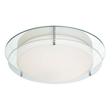 Searchlight LED Chrome Flush Fitting with Mirror Backplate & Opal Glass - 8803-36CC  Profile Large I