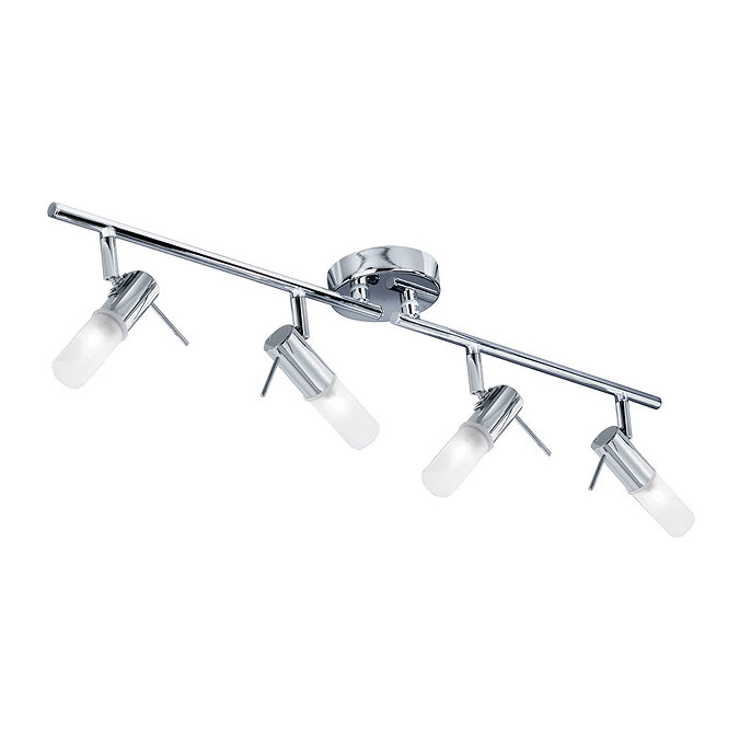 Searchlight Mars Chrome 4 Light Adjustable Bar Spotlight with Frosted Glass Diffuser - 7214CC-LED La