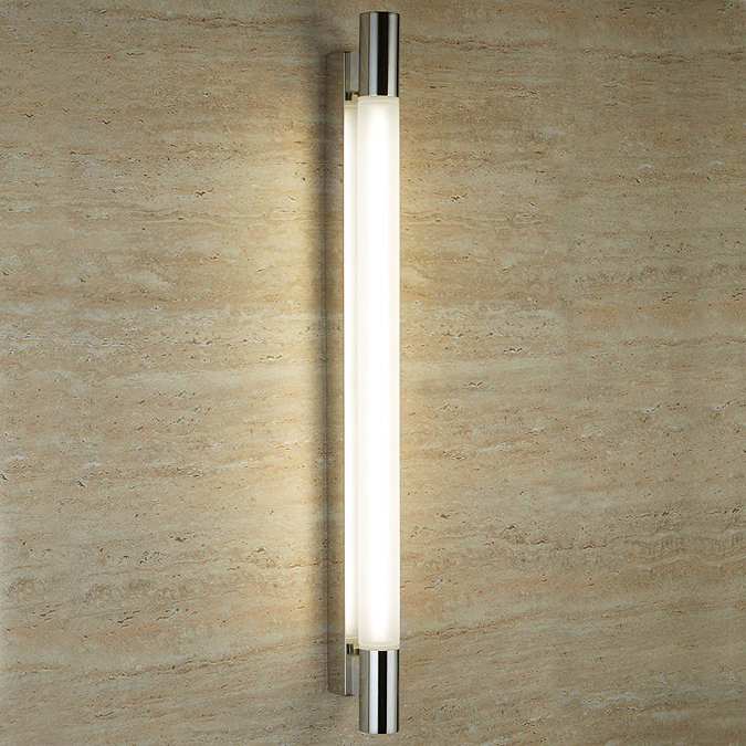 Searchlight Poplar Chrome T5 Oblong Wall Light with Tubular White Glass - 6014CC Large Image