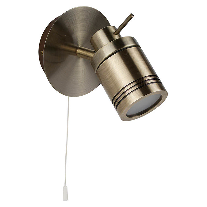 Searchlight Samson Antique Brass 1 Light Wall Mounted Spotlight - 6601AB  Profile Large Image