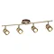 Searchlight Samson Antique Brass 4 Light LED Split-Bar Spotlights - 6604AB Large Image