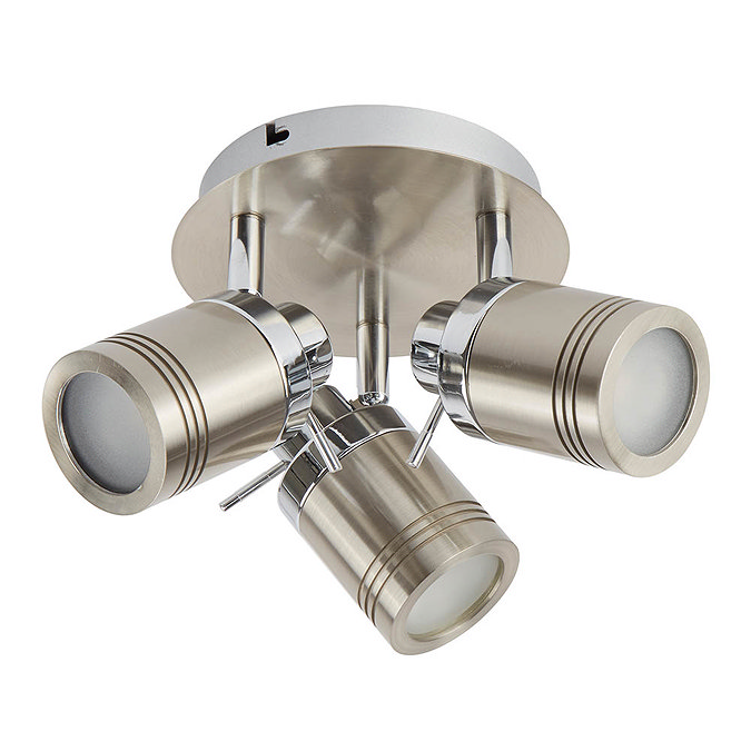 Searchlight Samson Satin Silver 3 Light Ceiling Mounted Spotlights - 6603SS  Profile Large Image