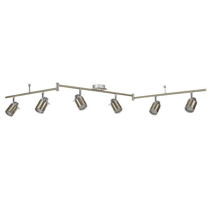 Searchlight Samson Satin Silver 6 Light LED Split-Bar Spotlights - 6606SS  Profile Large Image