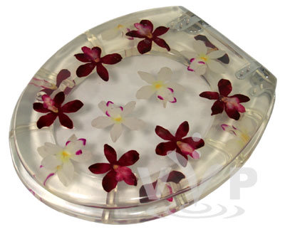 See-Thru Flower Design Toilet Seat Large Image