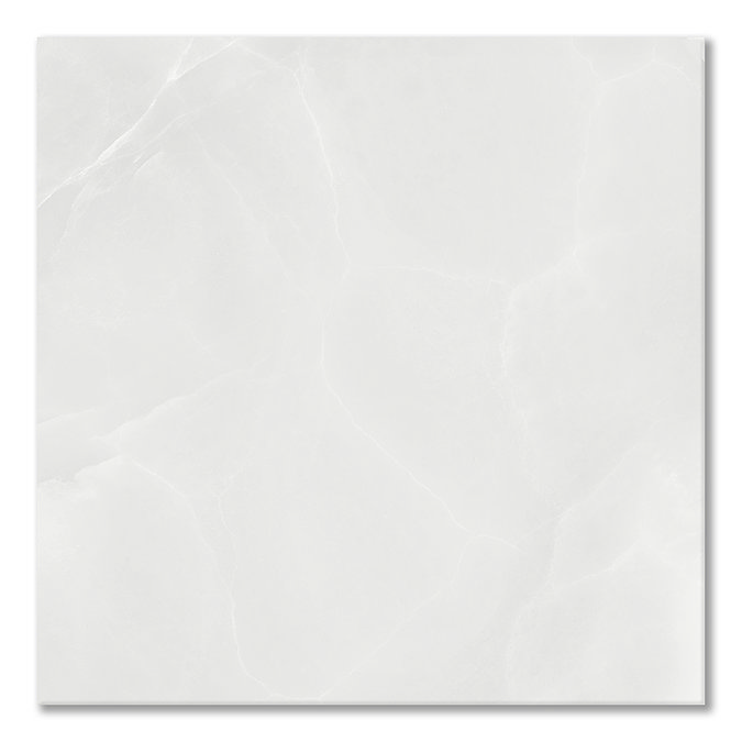 Selena Polished White Onyx Marble Effect Tiles - 600 x 600mm