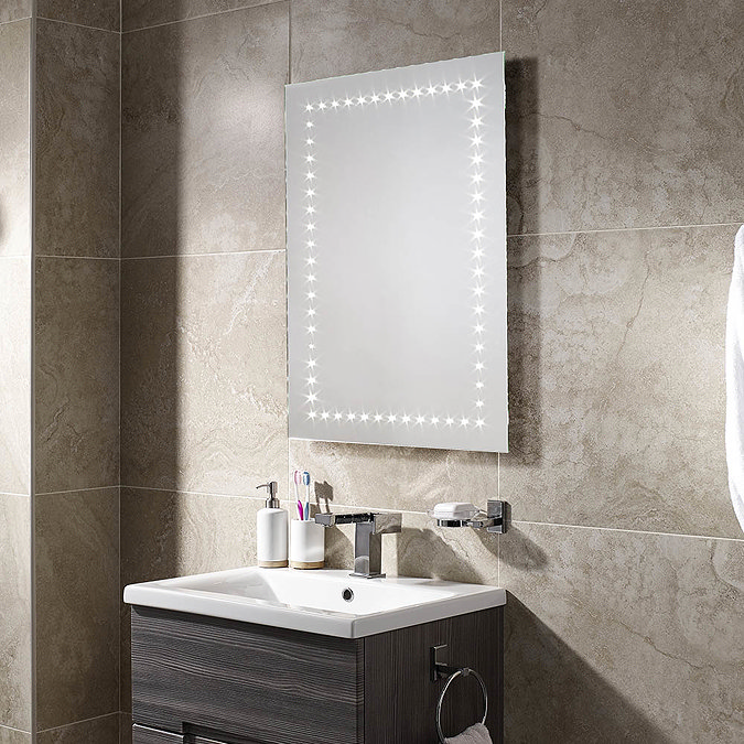 Sensio Bronte 800 x 600mm LED Border Mirror with Demister Pad - SE30576C0.1  In Bathroom Large Image