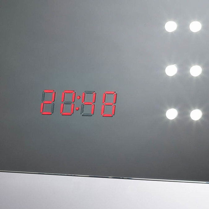 Sensio Crono LED Mirror with Digital Clock, Demister Pad & Shaving Socket - SE30646C0 Feature Large