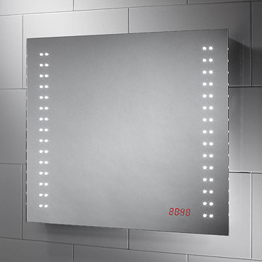 Sensio Crono LED Mirror with Digital Clock, Demister Pad & Shaving Socket - SE30646C0  Profile Large