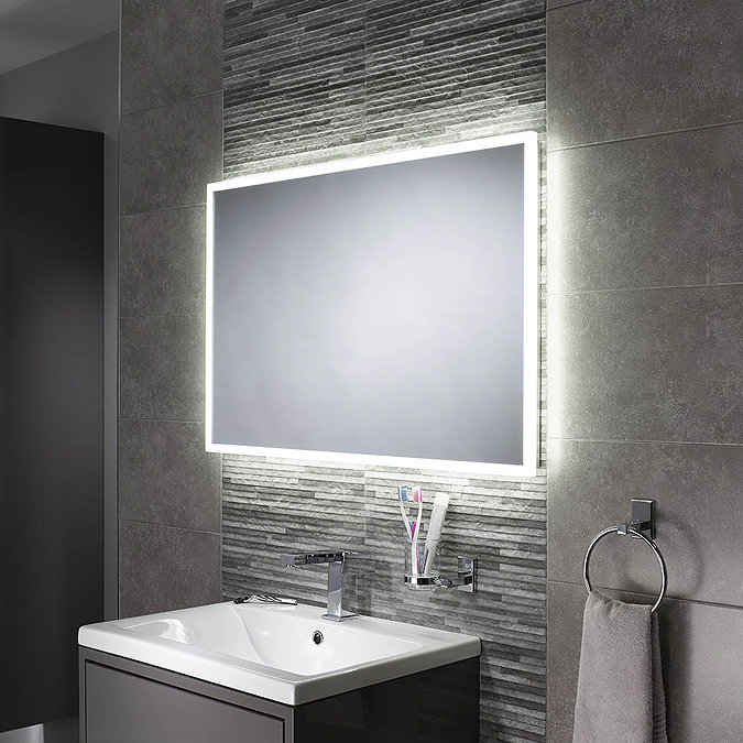 Sensio Glimmer 900 x 600mm Dimmable LED Mirror with Demister Pad - SE30736C0  In Bathroom Large Imag