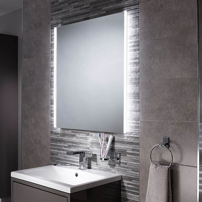 Sensio Lucia 700 x 800mm Ambient Side Lit LED Mirror with Demister Pad - SE30766C0  In Bathroom Larg