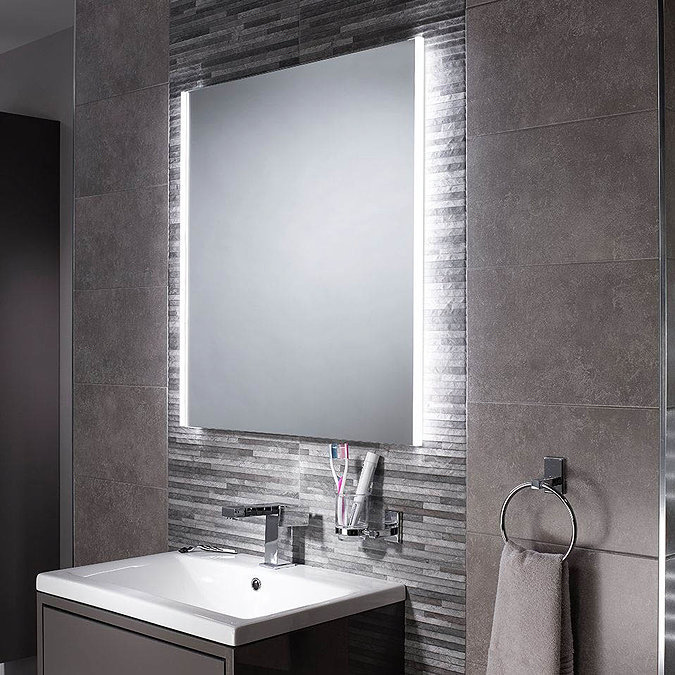 Sensio Lucia 700 x 800mm Ambient Side Lit LED Mirror with Demister Pad - SE30766C0 In Bathroom Larg
