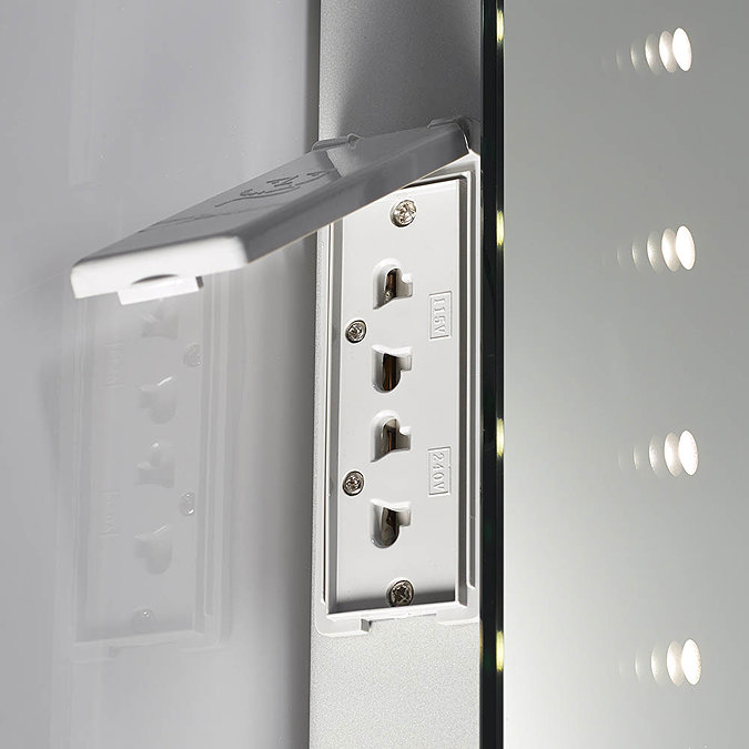 Sensio Nyla LED Mirror with Integrated Glass Shelf, Demister Pad & Shaving Socket - SE30566C0.1  Sta
