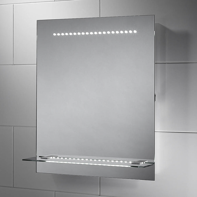 Sensio Nyla LED Mirror with Integrated Glass Shelf, Demister Pad & Shaving Socket - SE30566C0.1 Larg