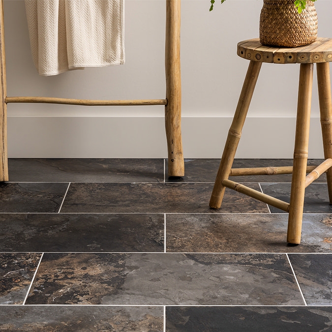 Serrania Black Stone Effect Wall and Floor Tiles - 303 x 613mm