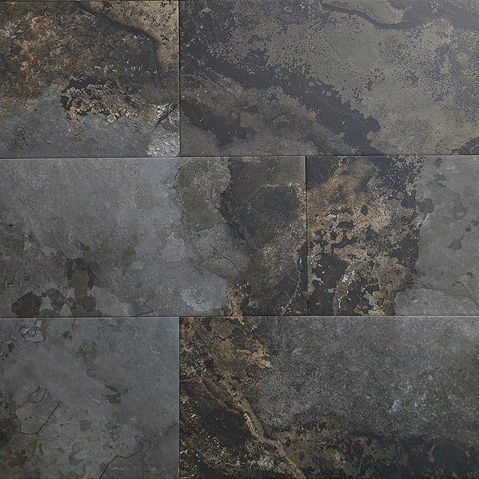 Serrania Black Stone Effect Wall and Floor Tiles - 303 x 613mm