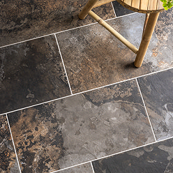 Serrania Black Stone Effect Wall and Floor Tiles - 303 x 613mm