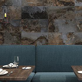 Serrania Black Stone Effect Wall and Floor Tiles - 303 x 613mm