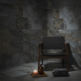 Serrania Black Stone Effect Wall and Floor Tiles