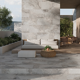 Serrania White Stone Effect Wall and Floor Tiles - 303 x 613mm