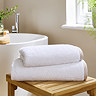 Set of 2 White & Mocha Cotton Bath Sheets (70 x 130cm)