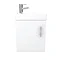 Milan Modern Wall Hung Basin Vanity Unit - Gloss White (W400 x D222mm)  In Bathroom Large Image
