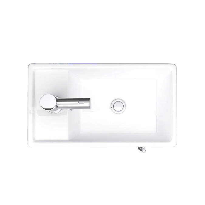 Milan Modern Wall Hung Basin Vanity Unit - Gloss White (W400 x D222mm)  Newest Large Image