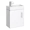 Milan Modern Wall Hung Basin Vanity Unit - Gloss White (W400 x D222mm) Large Image