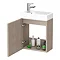 Milan Compact Wall Hung Basin Vanity Unit - Light Oak (W400 x D222mm) Feature Large Image