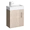 Milan Compact Wall Hung Basin Vanity Unit - Light Oak (W400 x D222mm) Large Image