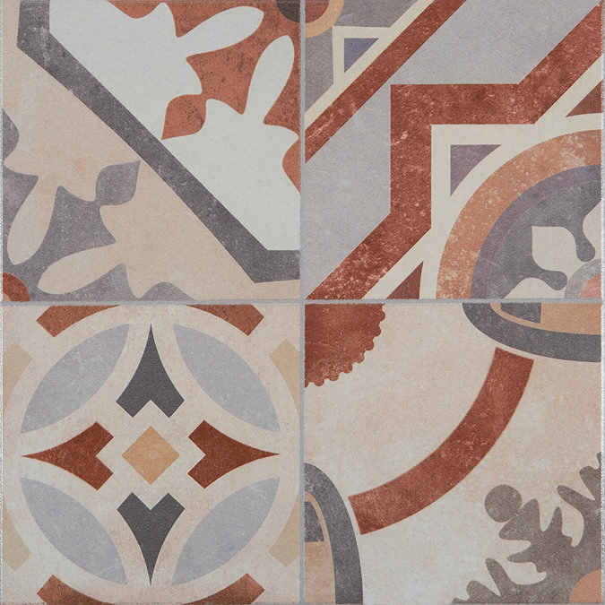 Seville Patterned Floor Tiles - 333 x 333mm  Profile Large Image