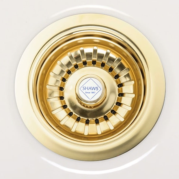 Shaws of Darwen Basket Strainer Sink Waste Gold Plated at Victorian Plumbing UK