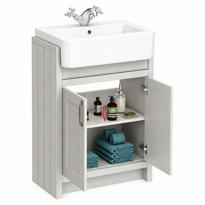 Shelf for Chatsworth 600mm Grey Semi Recessed Basin Unit