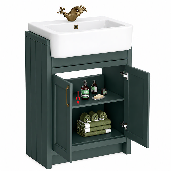Shelf for Chatsworth 600mm Semi Recessed Green Basin Unit