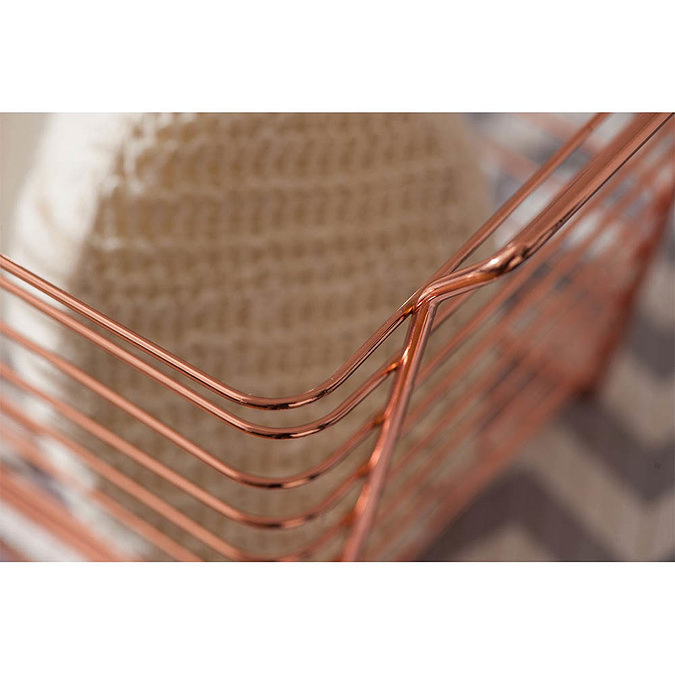 Shine Copper Plated Wire Basket  Feature Large Image