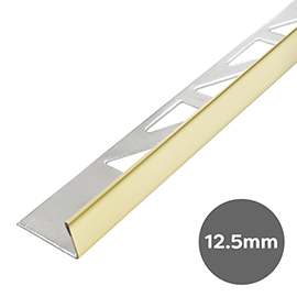 Shiny Gold 12.5mm L-Shape Metal Tile Trim  Medium Image