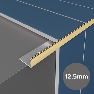 Shiny Gold 12.5mm L-Shape Metal Tile Trim