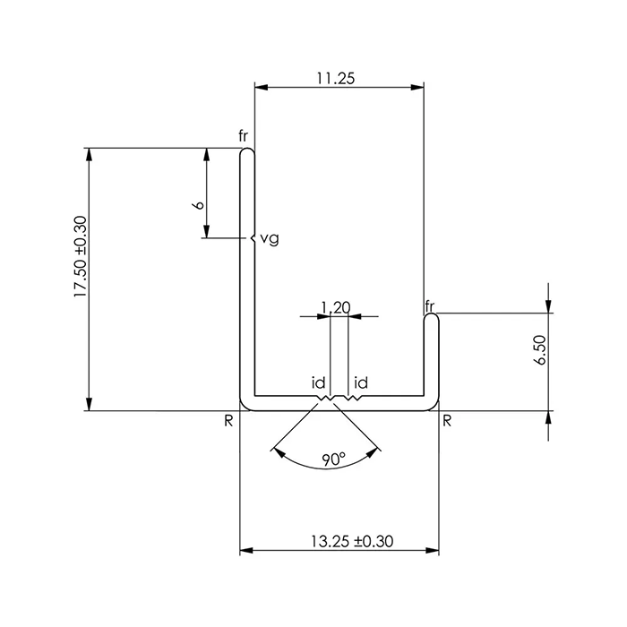 Showerwall End Trim - Satin Silver