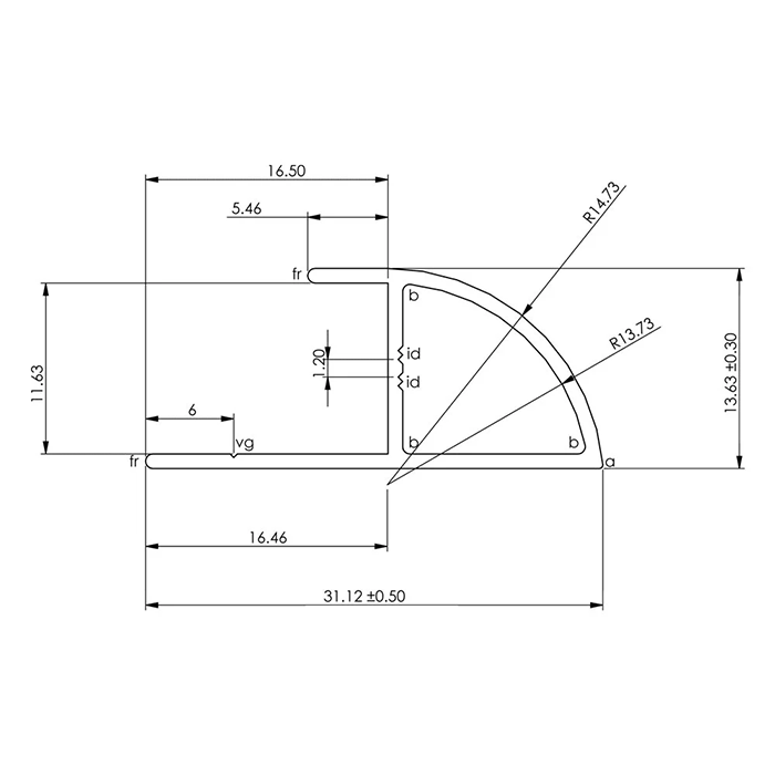 Showerwall Quadrant End Trim - Satin Silver