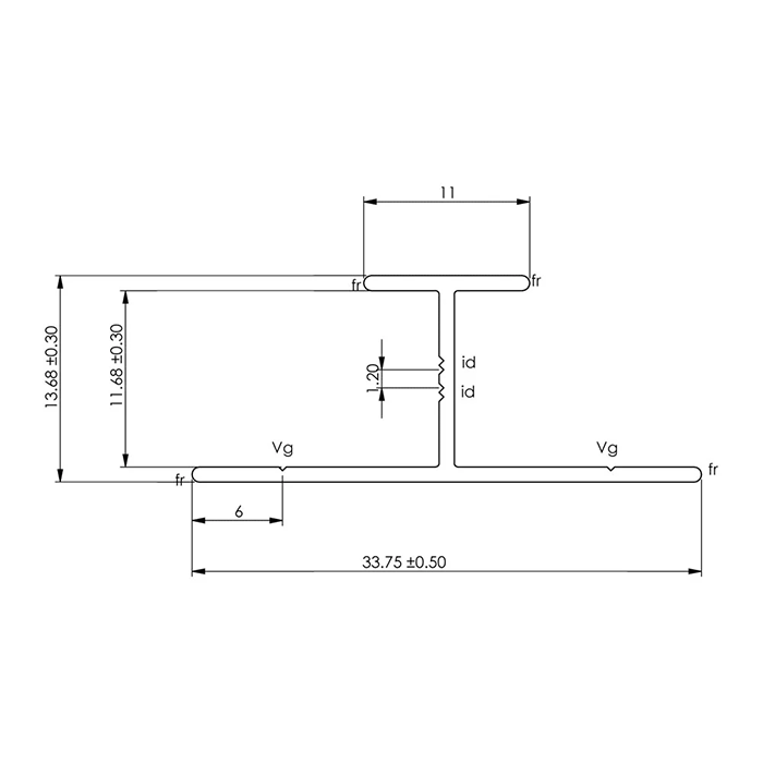 Showerwall H Joining Trim - Bright Silver