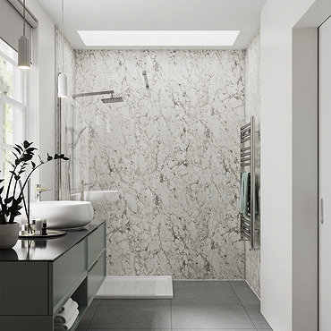 Showerwall Calacatta Marble Waterproof Decorative Wall Panel  Profile Large Image