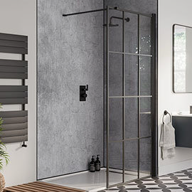 Showerwall Cracked Grey Waterproof Decorative Wall Panel Medium Image