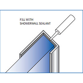 Showerwall - End "U" Fixing Trim - 5 Colour Options Large Image