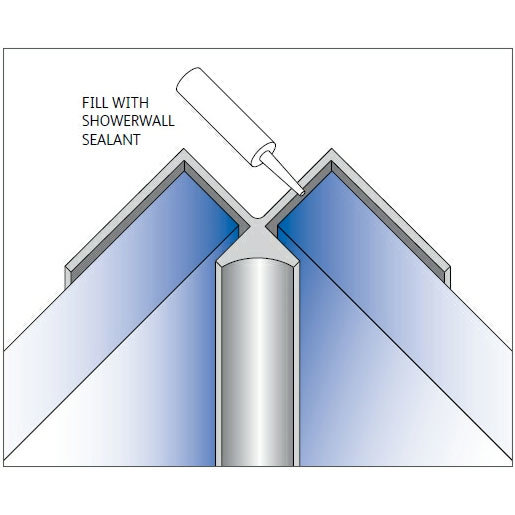 Showerwall - Internal Corner Fixing Trim - 5 Colour Options Large Image